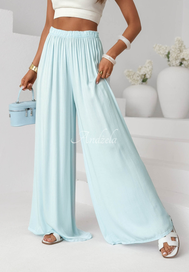 Pantaloni wide leg din viscoză Letter To Summer