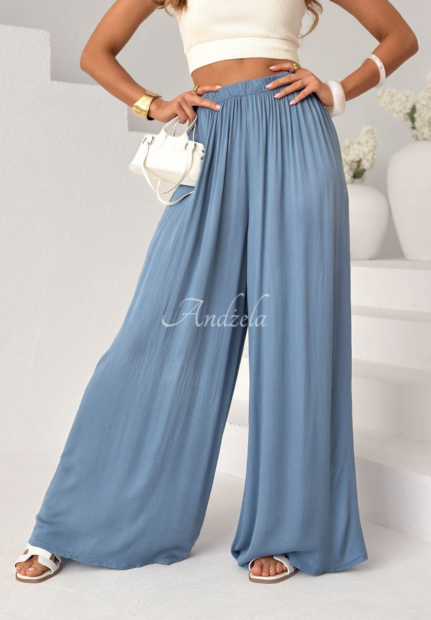 Pantaloni wide leg din viscoză Letter To Summer