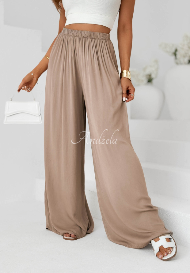 Pantaloni wide leg din viscoză Letter To Summer