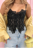 Gorsetowy Top  z koronką Chloe bej