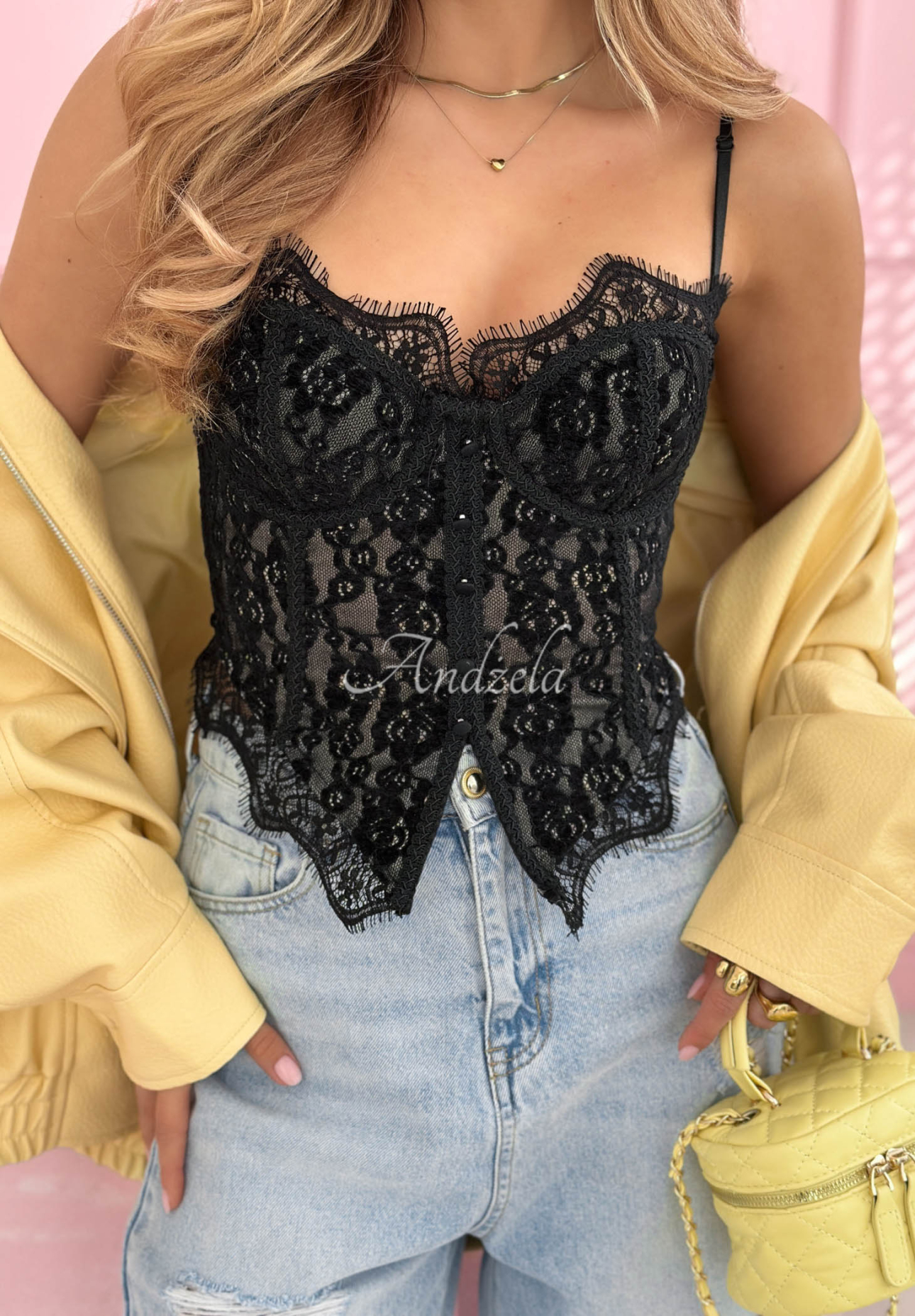 Top                       tip corset cu dantelă Chloe