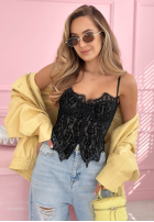 Gorsetowy Top  z koronką Chloe bej