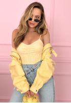 Gorsetowy Top  na ramiączkach Hello Beautiful ecru