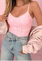 Gorsetowy Top  na ramiączkach Hello Beautiful ecru