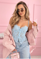 Gorsetowy Top  z koronką Chloe bej