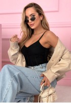 Gorsetowy Top  na ramiączkach Hello Beautiful ecru