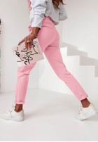 Pantaloni din material textil Wind roz deschis