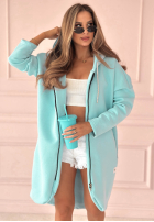 Długa Hanorac z kapturem Peaceful Mind albastru azuriu