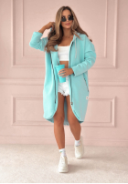 Długa Hanorac z kapturem Peaceful Mind albastru azuriu