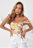 Kwieciste body na ramiączkach Blossom Ballet roz pudră