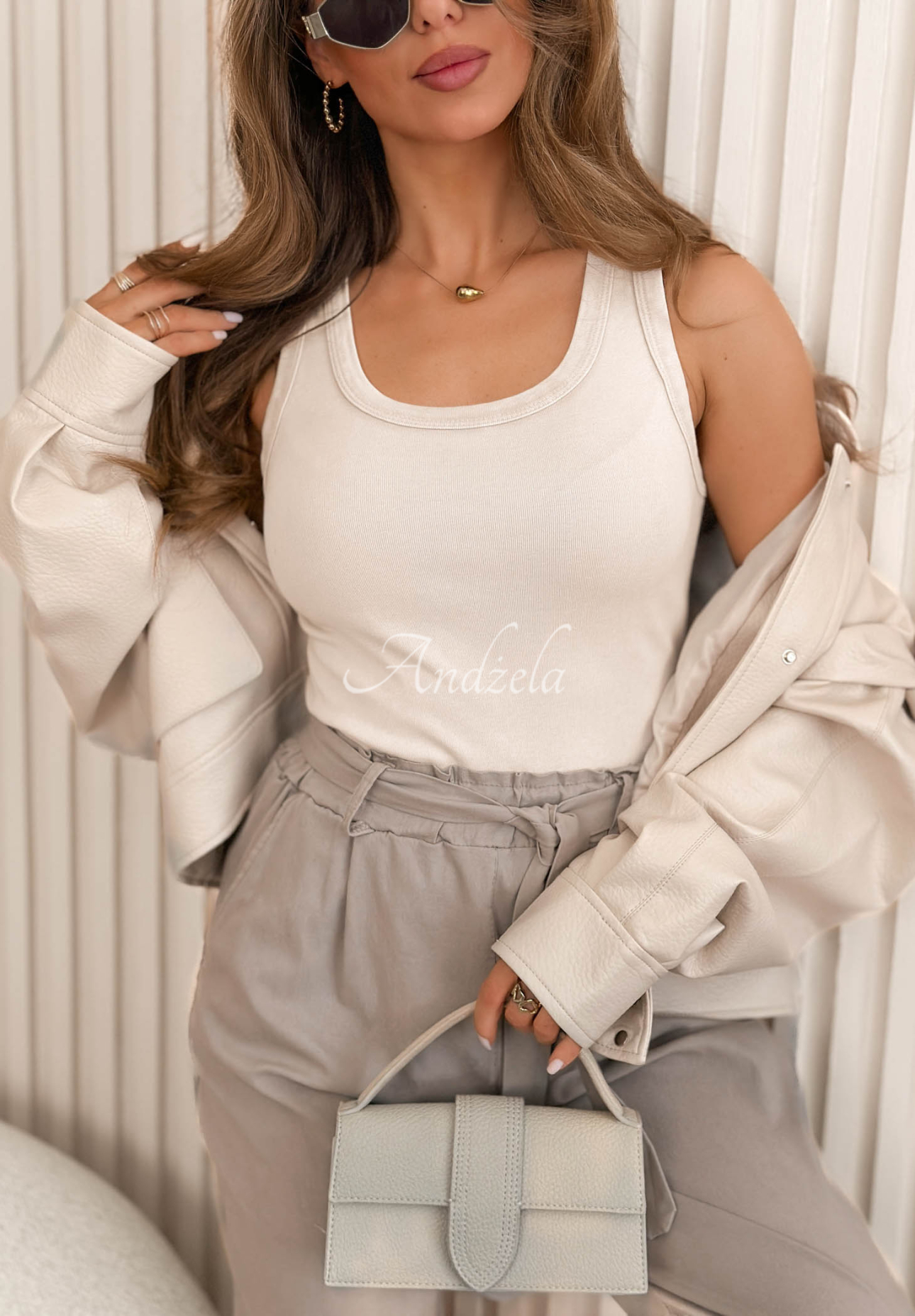 Top                             din bumbac cu decolteu Sunny Palm