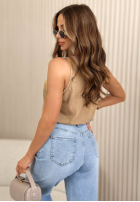 Pantaloni din denim mom fit Amadeo albastre