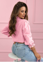 Cămașă z koronkowymi falbankami Sweet Lace roz pudră