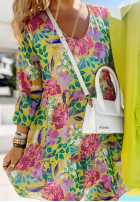 Kwiecista Rochie z falbankami Flower Season galben
