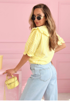 Cămașă z kołnierzem w paski Kaya albastru azuriu