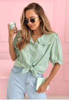 Cămașă z kołnierzem w paski Kaya albastru azuriu