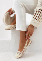 Koronkowe Balerini z odkrytą piętą