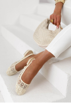 Koronkowe Balerini z odkrytą piętą