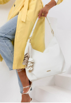 Skórzana Geantă z brelokiem Arlette ecru