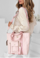 Skórzana Geantă Georgina roz pudră