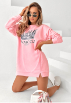 Rochie din bumbac tip trening cu imprimeu Queen Of Prosecco