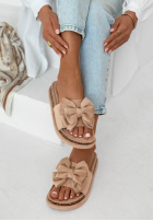 Șlapi z kokardką Ismeralda negre