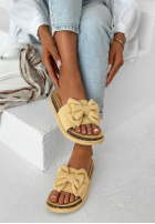 Șlapi z kokardką Ismeralda negre