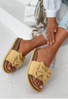 Șlapi z kokardką Ismeralda negre