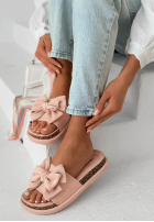 Șlapi z kokardką Ismeralda negre