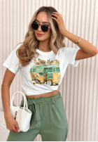 Tricou z nadrukiem Love Van Alb