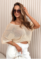 Ușor ażurowy Pulover oversize Sweet Gelato roz