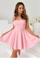 Rochie mini z kokardą Take The Style ecru