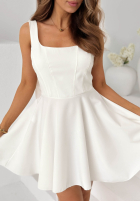 Rochie mini z kokardą Take The Style ecru