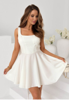 Rochie mini z kokardą Take The Style ecru