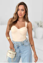 Top    z paskiem Don’t Be Late ecru