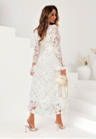 Koronkowa Rochie z paskiem Feel This Way ecru