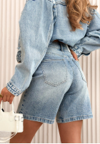 din denim Șorturi Hold Me Close albastre