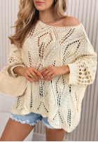 Ażurowy Pulover Nayami ecru