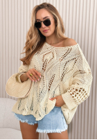 Ażurowy Pulover Nayami ecru