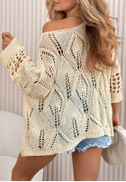 Ażurowy Pulover Nayami ecru