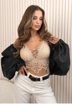 Krótki koronkowy Top  Lace Dream Alb