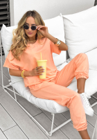 Compleu Tricou i Pantaloni dresowe Double Trouble de culoarea piersicii