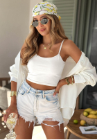 Krótki Top  na ramiączkach All For You măsliniu