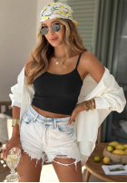 Krótki Top  na ramiączkach All For You măsliniu