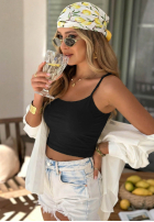 Krótki Top  na ramiączkach All For You măsliniu