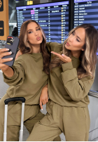 Compleu de trening Hanorac i Pantaloni Right On Time măsliniu