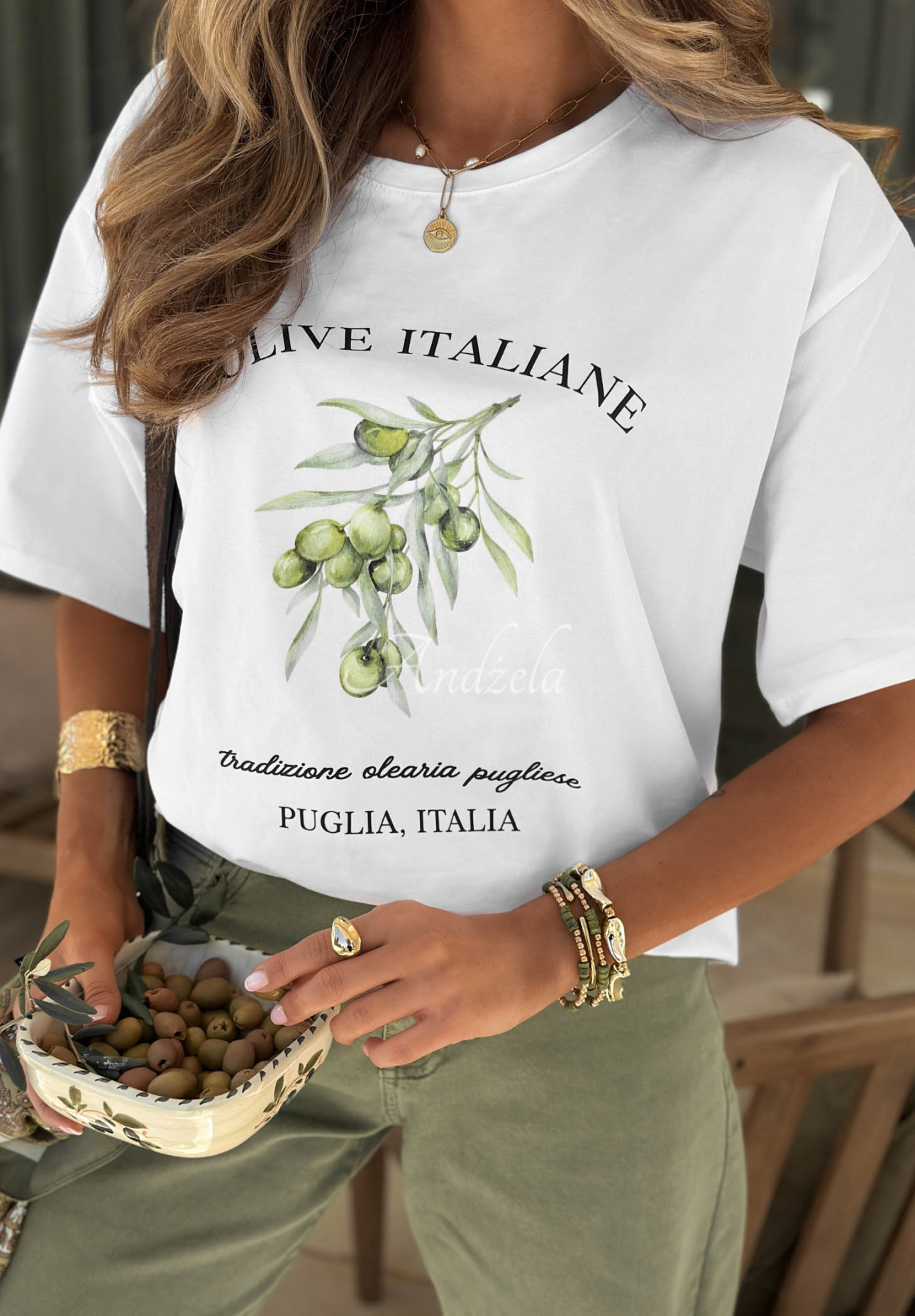 Tricou din bumbac cu imprimeu Viva Oliva