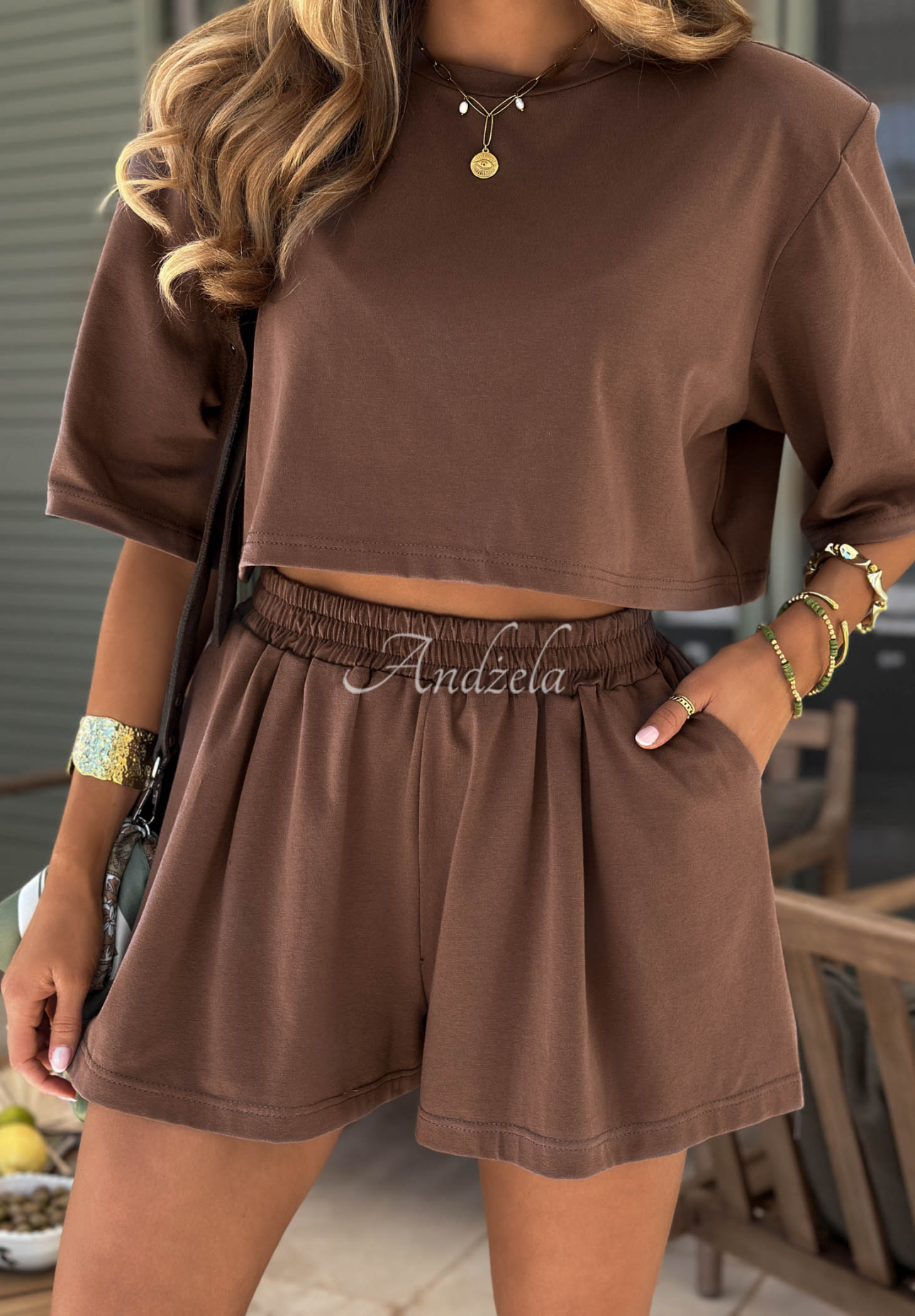 Pantaloni scurți din bumbac Viva Oliva