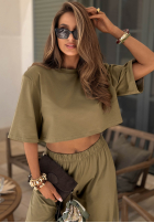 Bawełniany Tricou z poduszkami Silent Hour ciocolatiu