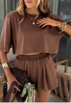 Bawełniany Tricou z poduszkami Silent Hour ciocolatiu